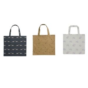 New 3 pc Wildlife Sophie Allport Reusable Foldable Tote Set‎